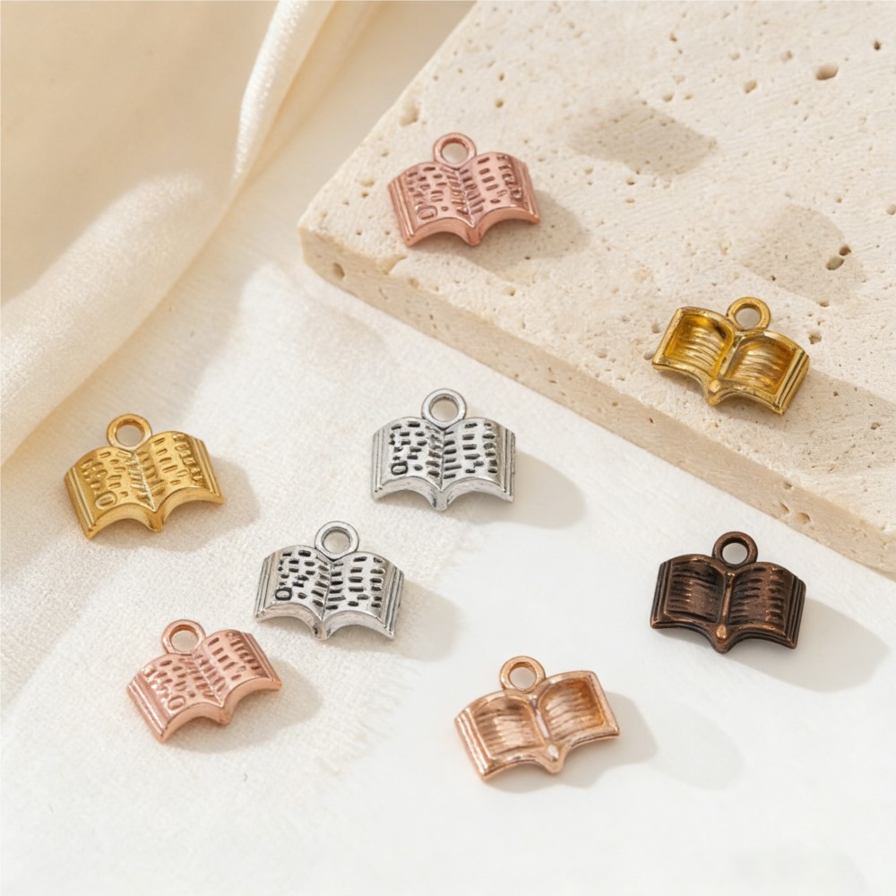 Stationery Books - 10/20/100 adet Charms Açık Kitap 12x11mm