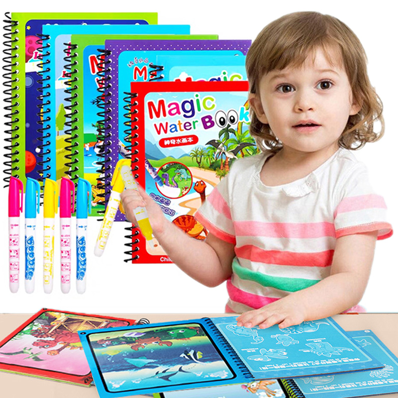 Reusable Water Magic Coloring Book - Montessori Oyuncaklar Yeniden Kullanılabilir Boyama Kitabı