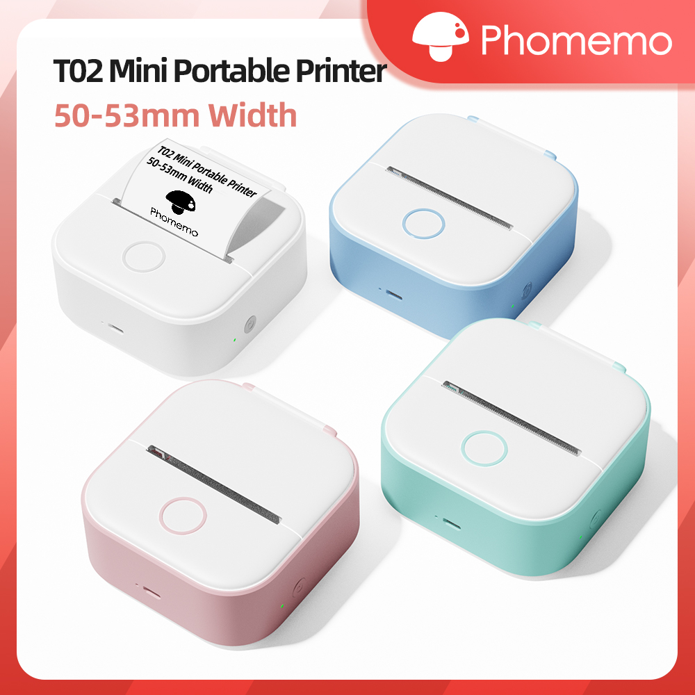 Mini Pocket Thermal Printer Paper Roll - Phomemo T02 Kablosuz Cep Termal Yazıcı