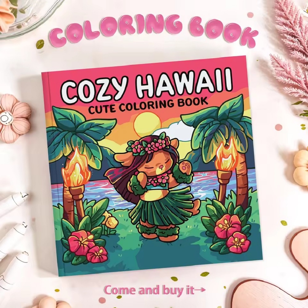 Adult Coloring Book Stress Relief - Rahat Nawaii Sevimli Yetişkin Boyama Kitabı