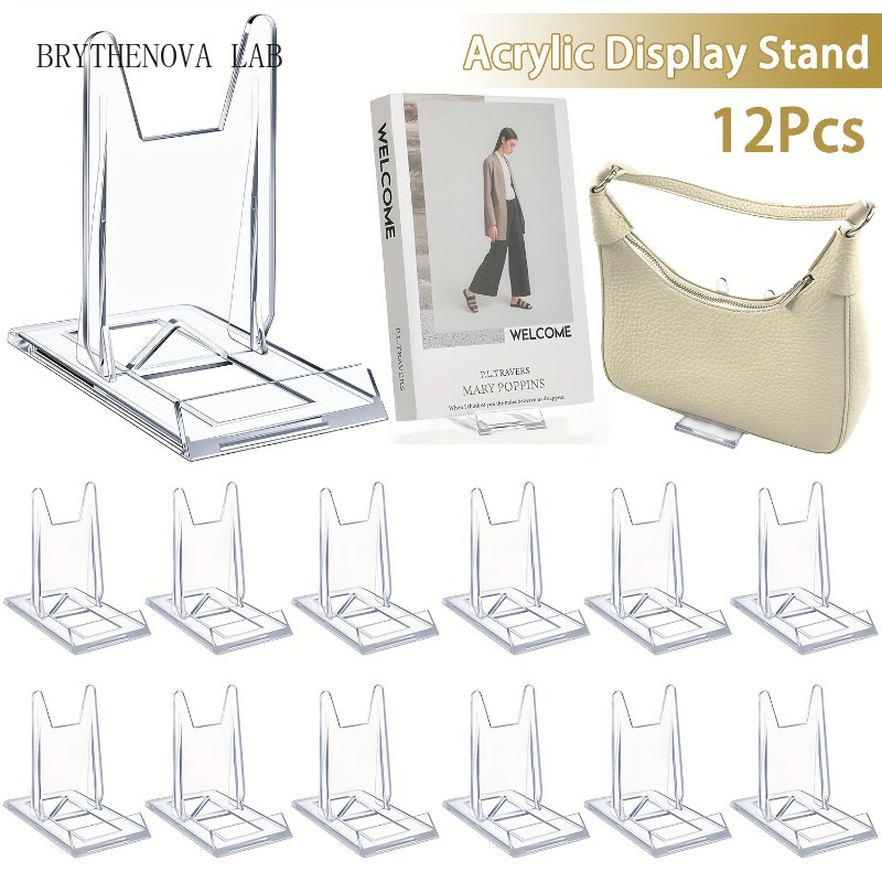 Clear Acrylic Book Stand Holder - 12 adet 5/Şeffaf Akrilik Ekran Standı