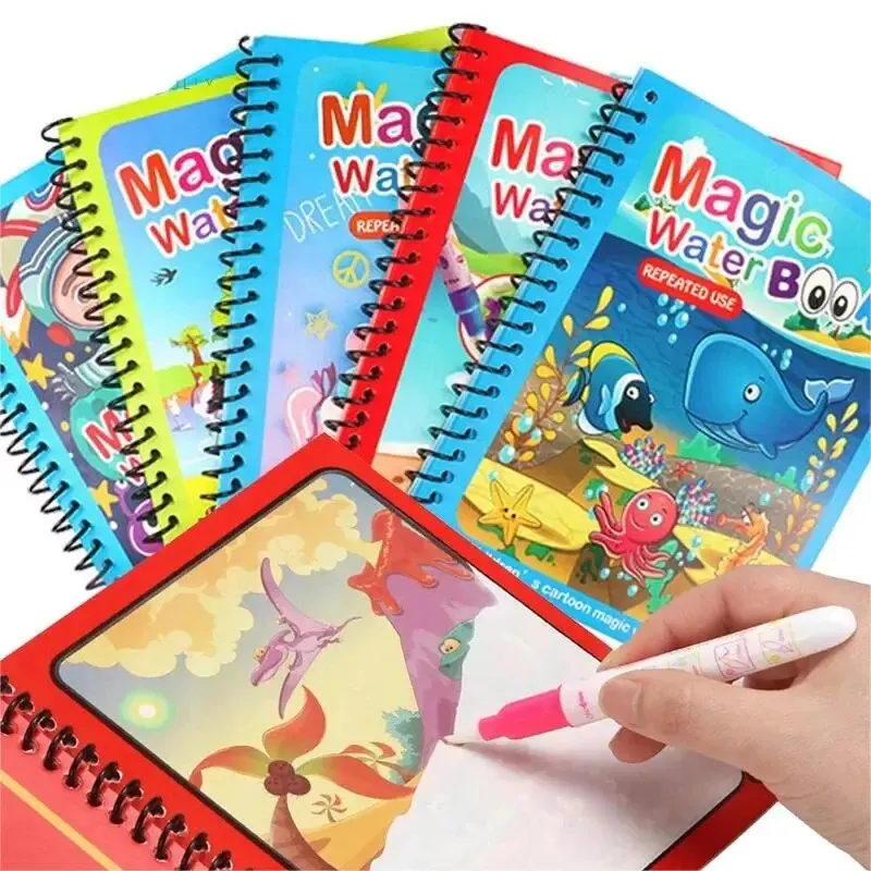 Reusable Water Magic Coloring Book - 1 Kitap + 1 Kalem Yeniden