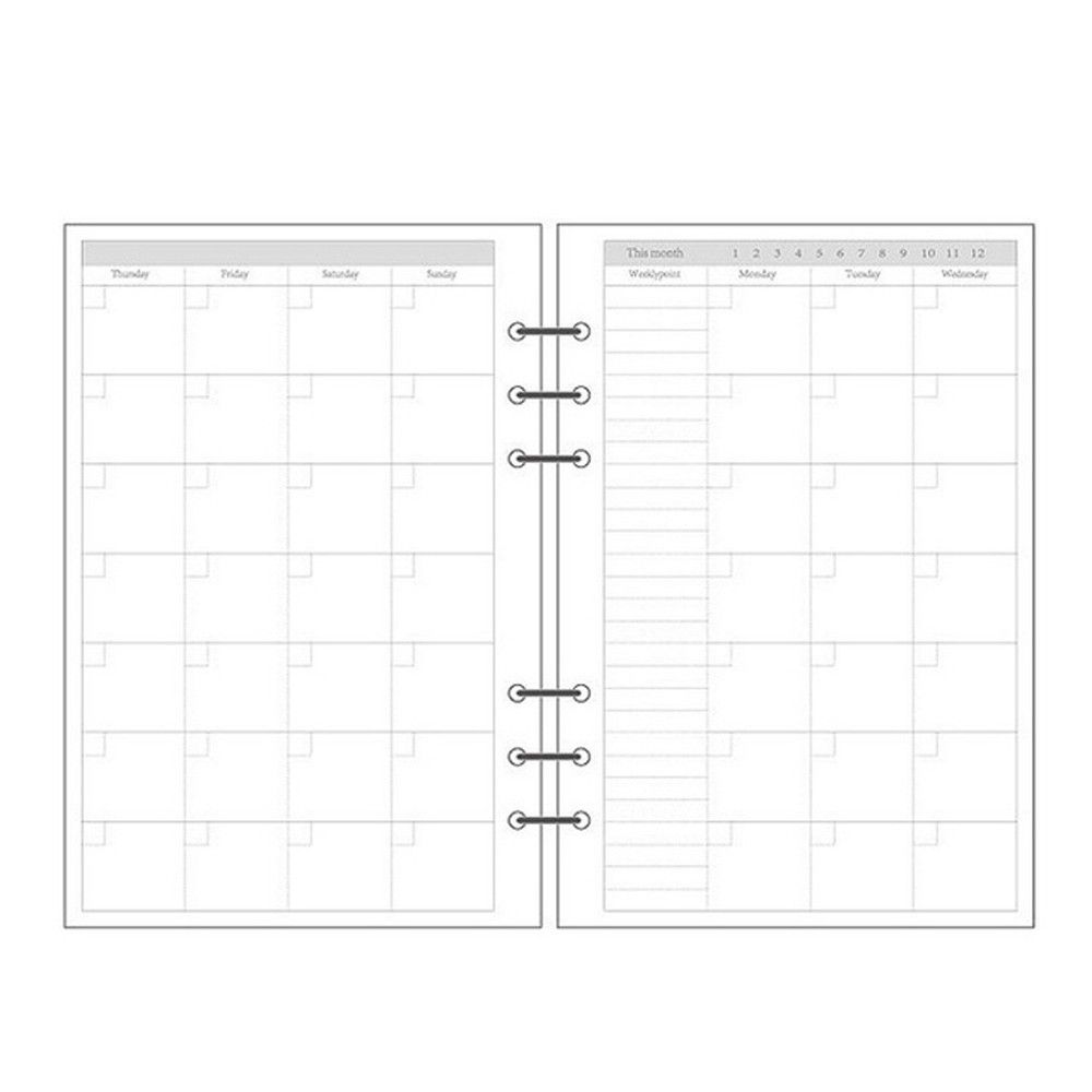 A5 Spiral Dotted Grid Notebook - Grid Günlük Planlayıcı 45 Yaprak Spiral