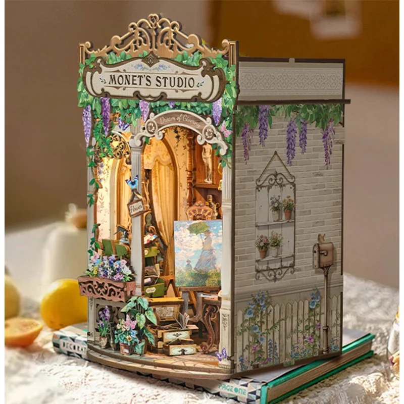Ahşap Monet'in Stüdyosu Kitap  - Diy Wooden Book Nook Kit Shelf Insert incelemesi ve fiyatı