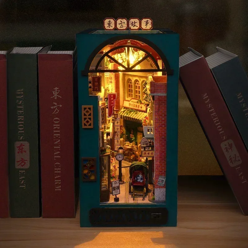 DIY Ahşap Oryantal Masallar Çi - Diy Wooden Book Nook Kit Shelf Insert incelemesi ve fiyatı