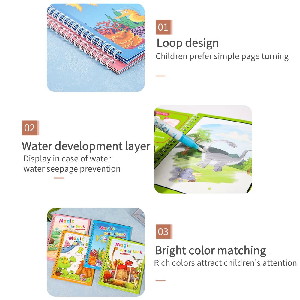 Büyülü Kitap Su Çizim Montesso - Reusable Water Magic Coloring Book incelemesi ve fiyatı
