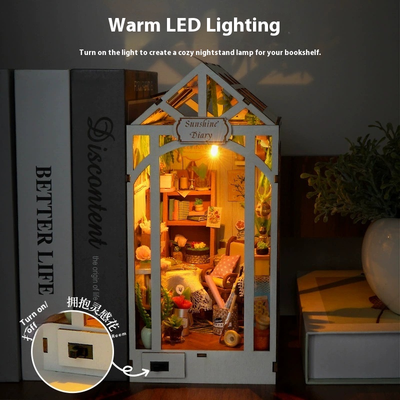 Ahşap Güneş Işığı Günlüğü Kita - Diy Wooden Book Nook Kit Shelf Insert incelemesi ve fiyatı
