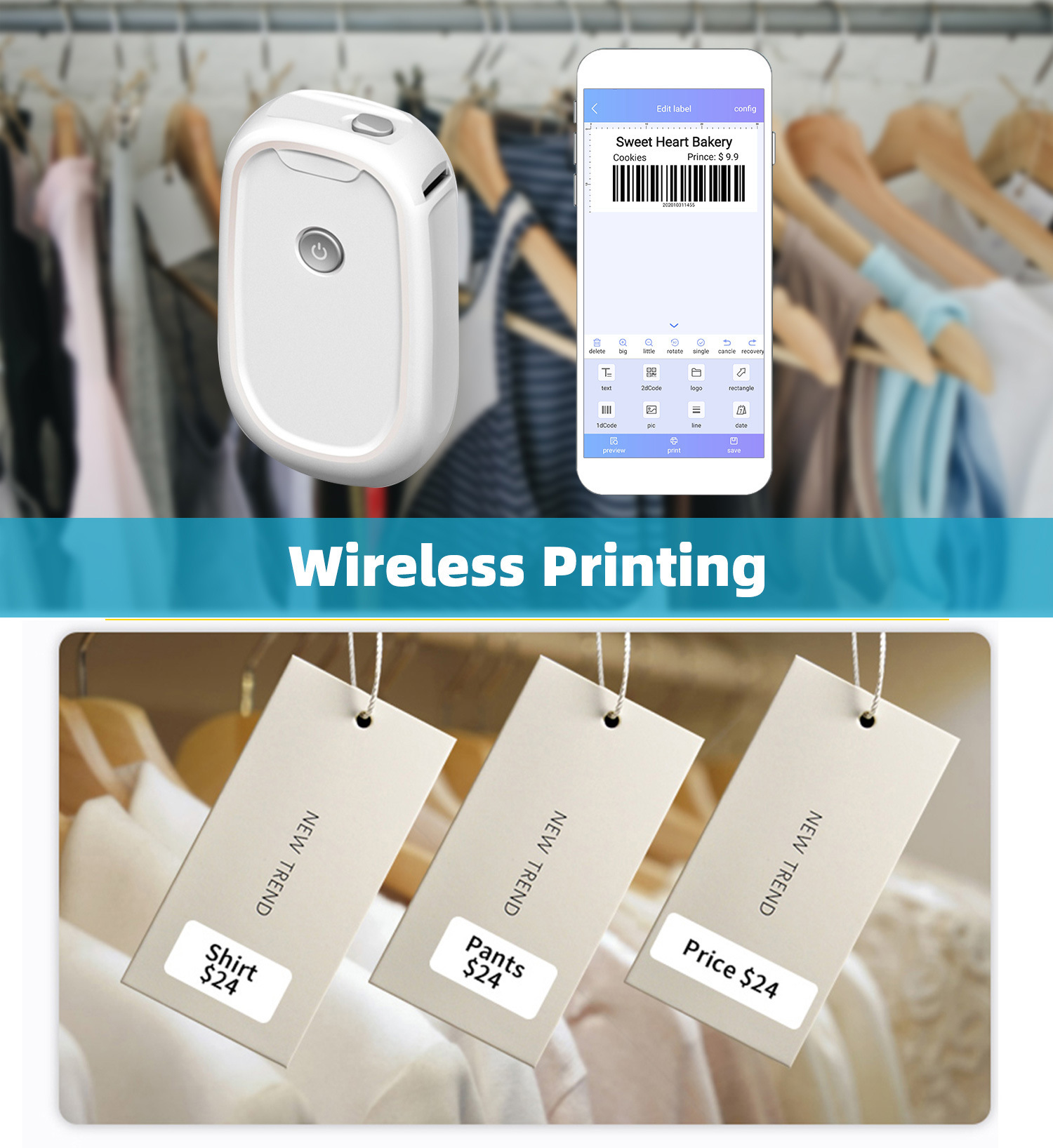 Bluetooth fiyat termal etiket  - Mini Pocket Thermal Printer Paper Roll incelemesi ve fiyatı
