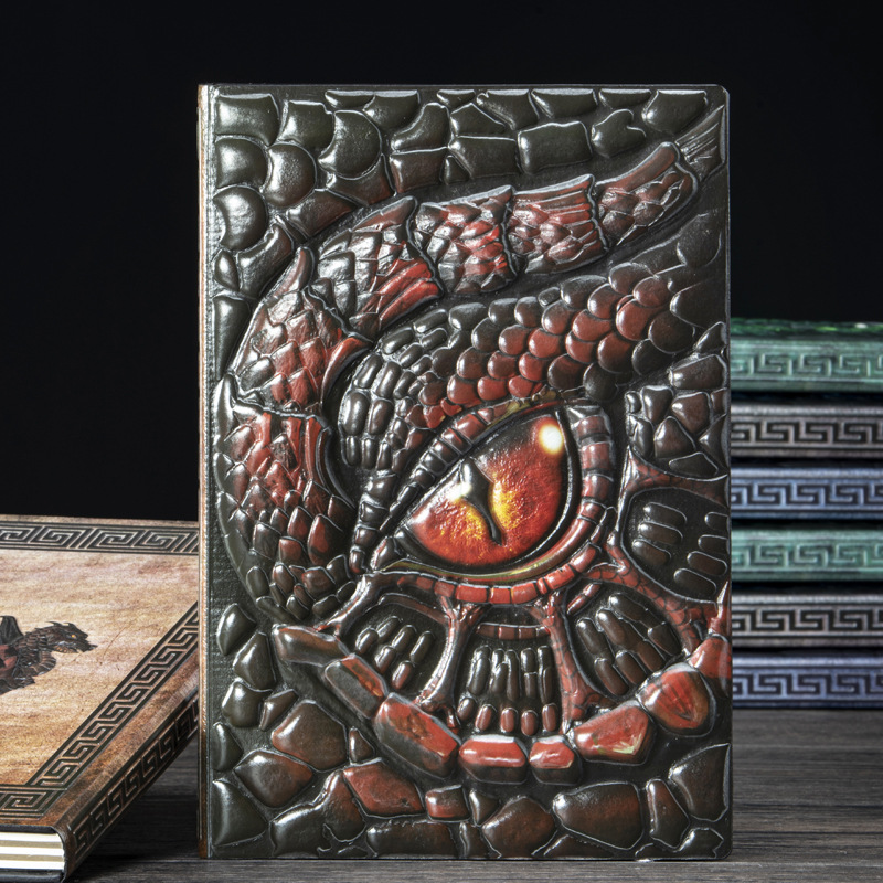 A5 Vintage Ejderha Desenli Der - Vintage Leather Journal Notebook incelemesi ve fiyatı