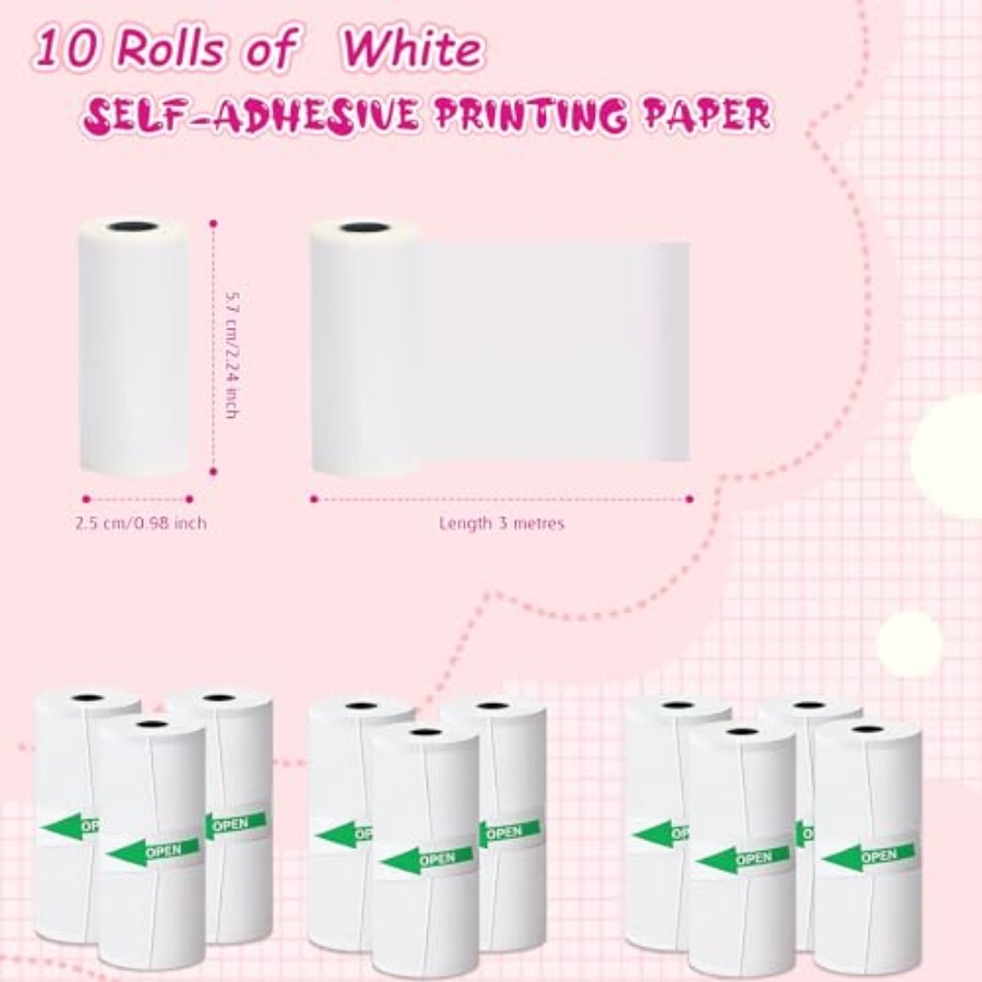 Mini Yazıcılar için 10 Rulo Te - Mini Pocket Thermal Printer Paper Roll incelemesi ve fiyatı