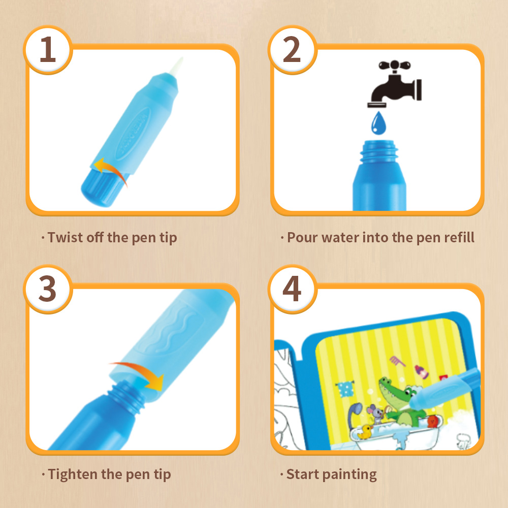 Sihirli Su Boyama Kitabı Yenid - Reusable Water Magic Coloring Book incelemesi ve fiyatı