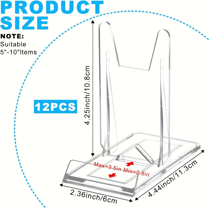 12 adet 5/Şeffaf Akrilik Ekran - Clear Acrylic Book Stand Holder incelemesi ve fiyatı