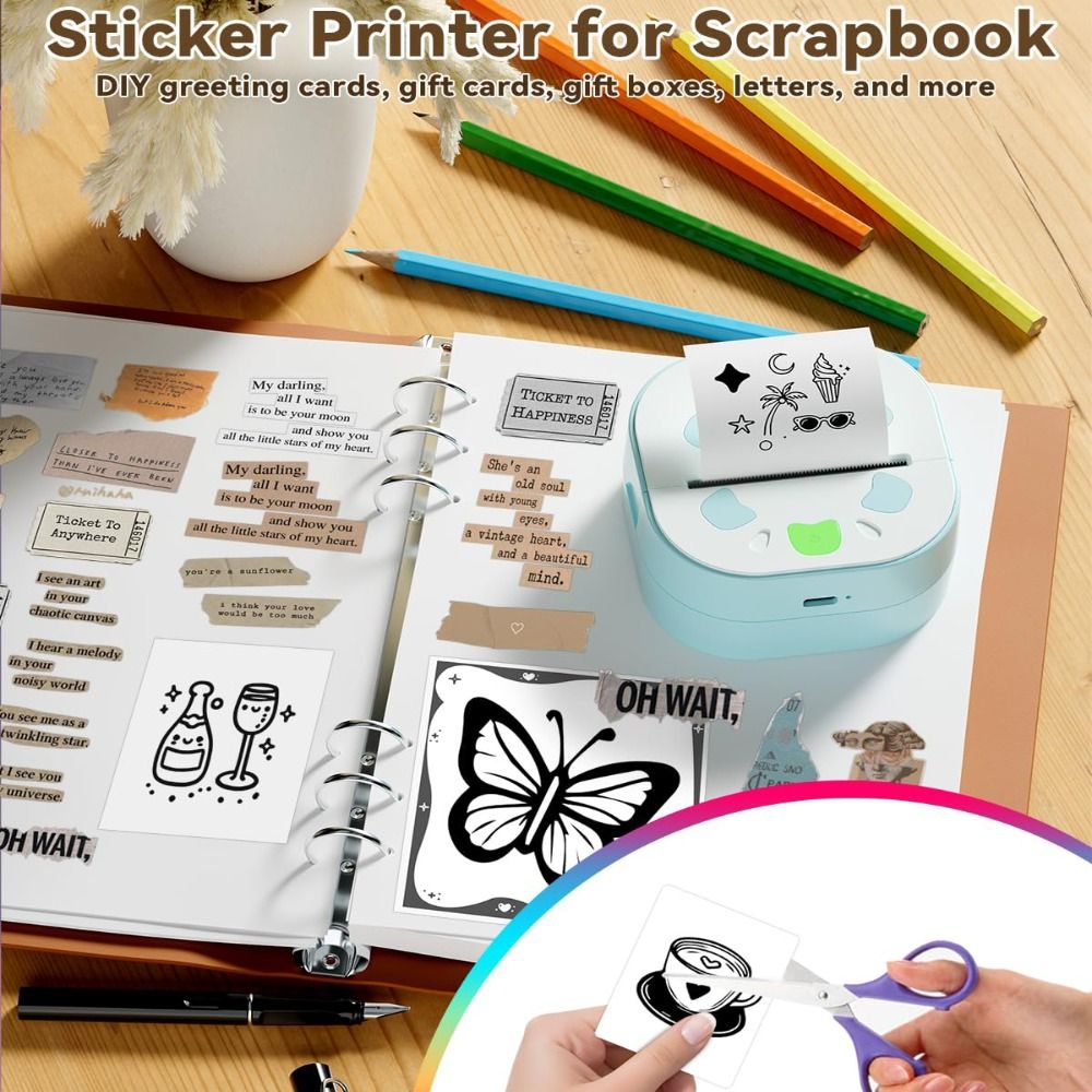 Mini Etiket Yazıcısı Mürekkeps - Mini Pocket Thermal Printer Paper Roll incelemesi ve fiyatı